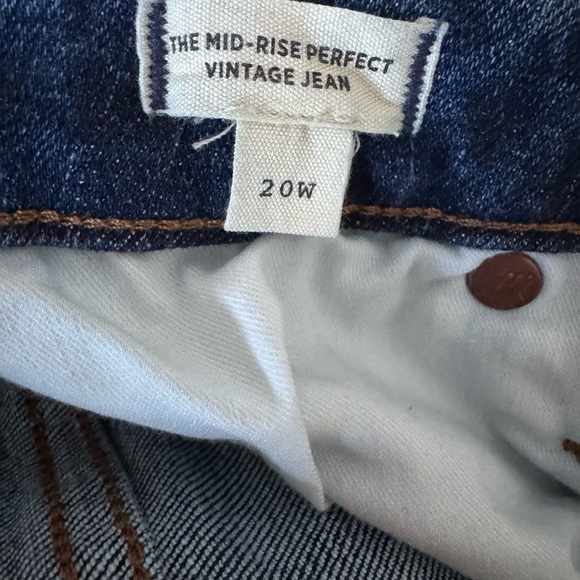 Madewell Dark Blue Mid Rise Perfect Vintage Jeans 20W - Picture 4 of 7